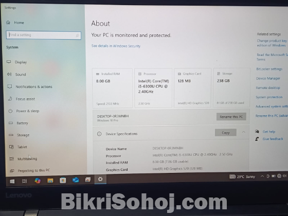 Lenovo ThinkPad T470S Core i5 6th Gen 8GB 256GB SSD